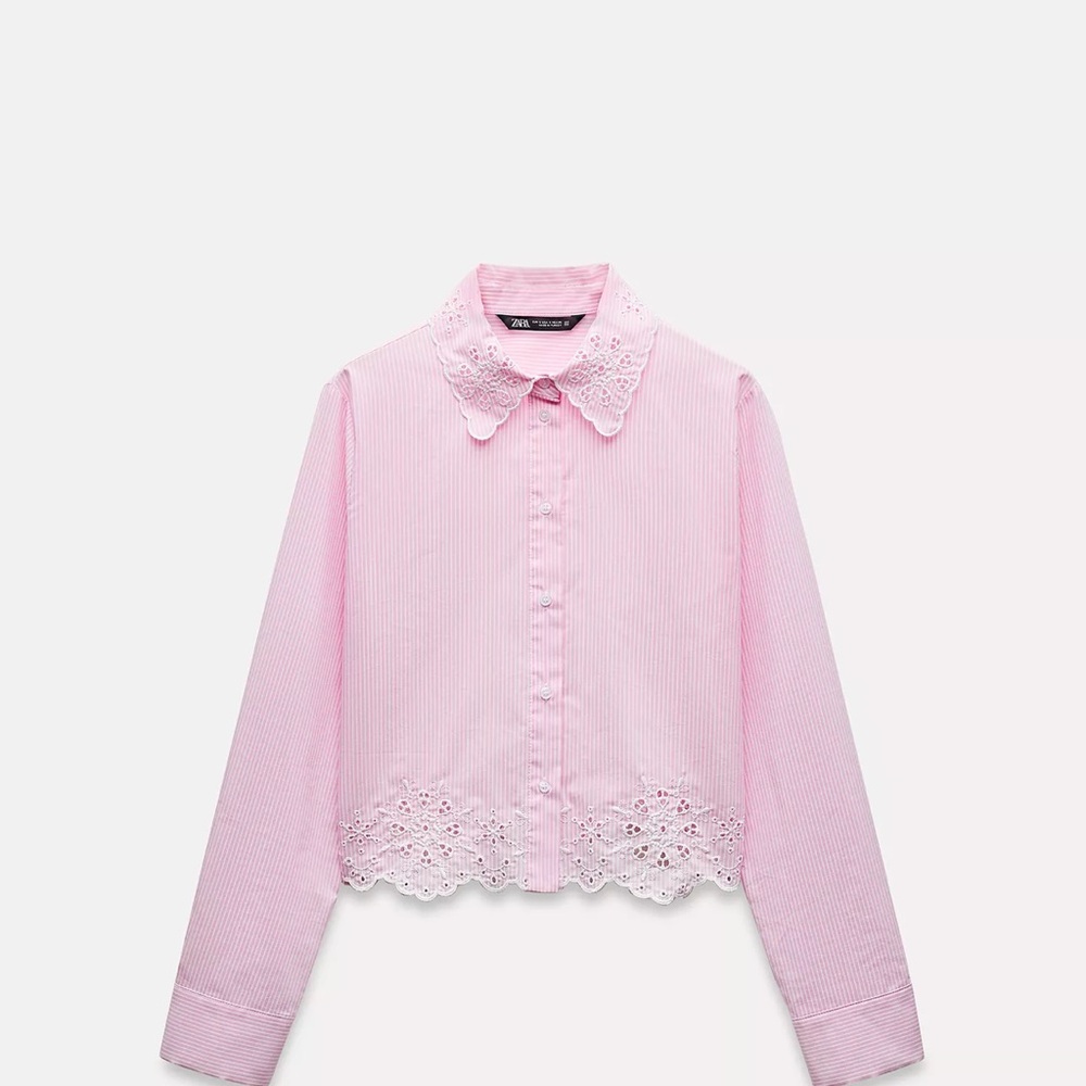 Zara-Pink Lace Shirt